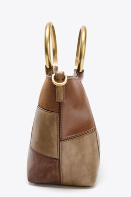 PATCHWORK MINI BUCKET BAG WITH RIGID HANDLES - Zara фото 5