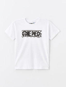 Bisiklet Yaka One Piece Bask?l? Erkek ?ocuk ?ortlu Pijama Tak?m? - Waikiki фото 2