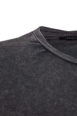 TRENDYOLMILLA Antrasit %100 Pamuk Soluk Efektli S?rt Bask?l? Relaxed Crop Orme T-Shirt TWOSS23TS00116  фото 15