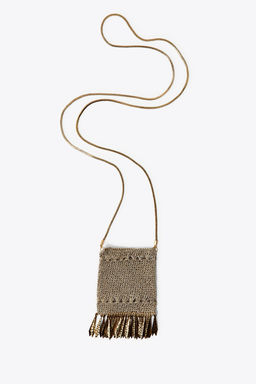 METALLIC MESH FRINGE MINI BAG - Zara фото 6