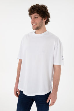 Erkek Long Fit Bisiklet Yaka Beyaz Basic Ti__rt Sepette S_rpriz _ndirim - U.s. polo assn фото 4