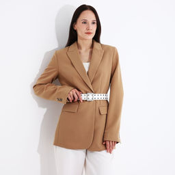 Ремень женский, ширина 4 см, люверсы, пряжка металл, цвет белый - Simaland фото 3