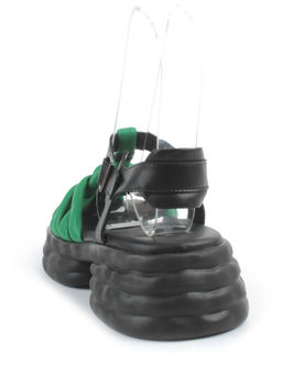 08-PEAG48-2 BLACK/GREEN Босоножки женские (натуральная кожа) - Фабричный китай фото 4