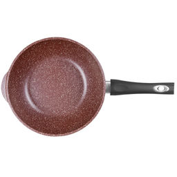 Сотейник с антипригарным покрытием д24см Шоколад, h8,2см, s0,4см, ручка из термостойкого пластика, стеклянная крышка с пароотводом, подарочная упаковка (Россия) - Домашняя мода фото 3