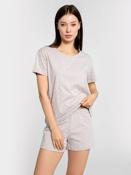 Комплект женский (джемпер, шорты) розовый в горошек - Mark formelle фото 3