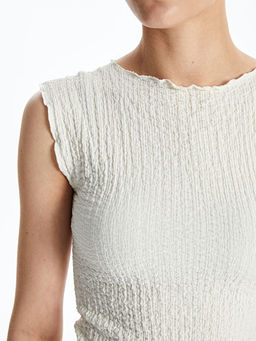 Bisiklet Yaka Dokulu Kad?n Ti??rt