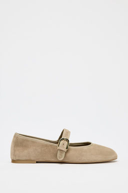 SUEDE STRAP BALLET FLATS - Zara фото 3