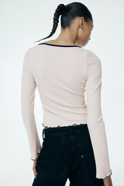 Top de canale con detalles sobrehilados - H&m фото 4