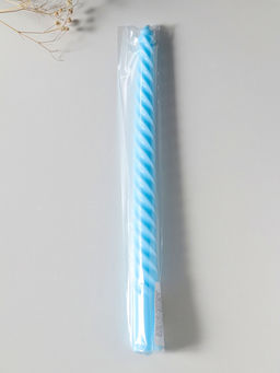 Цена за 3 шт. Свеча витая 25 см, 57 гр, 5 ч, цв. пастельно-голубой