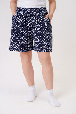 Шорты женские из кулирки Цветник горошек на темно-синем - Амадэль фото 7