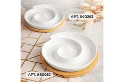 Тарелка сервировочная - менажница 18*18*3 см 250 мл Улитка на деревянной подставке-подносе - Elan gallery фото 11