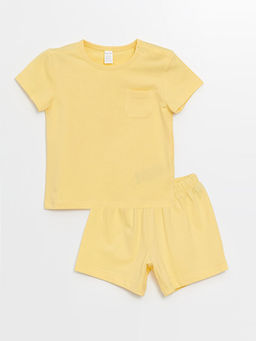 Bisiklet Yaka Basic Erkek Bebek ?ortlu Pijama Tak?m?