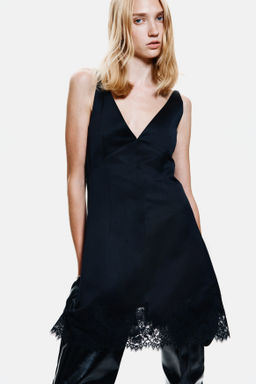 Vestido de sat?n con ribete de encaje - H&m фото 2