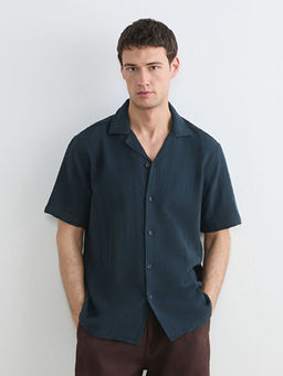 Regular Fit Resort Yaka K?sa Kollu Erkek G?mlek