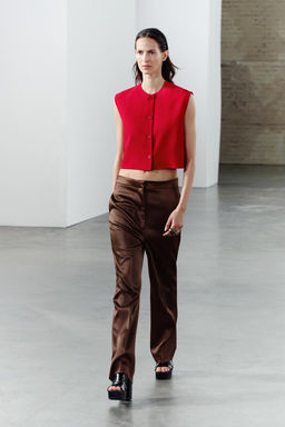 ZW COLLECTION BUTTONED WAISTCOAT TOP - Zara фото 6