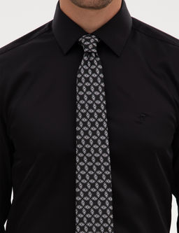 Siyah Non Iron Kolay _t_lenebilir Slim Fit G_mlek