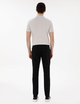 Siyah Slim Fit Basic Kanvas Pantolon