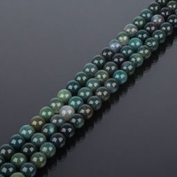 Бусины для рукоделия из Агата мохового (37 бусин) 38 см