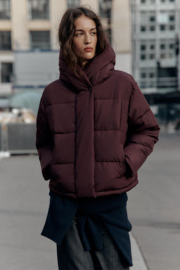 SHORT WATER-REPELLENT WINDPROOF HOODED ANORAK - Zara фото 3