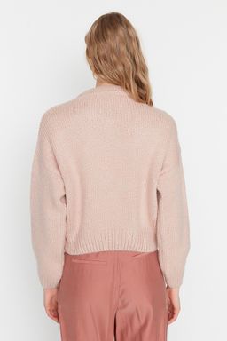 Pudra Genis Kal?p Yumusak Dokulu Basic Triko Kazak TWOAW23KZ00185