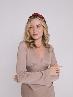 Цена за 2 шт. Ободок для волос «Кокетка», 3 см, красный горох