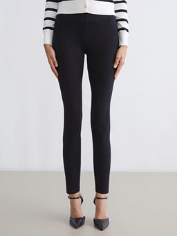 Beli Lastikli D?z Pamuklu Kad?n Tayt