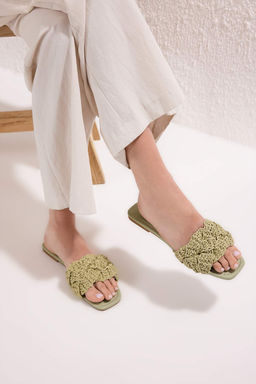 Trendyol Shoes Taba Orgu Kad?n Has?r Terlik TAKSS25TE00030 - Trendyolmilla фото 23