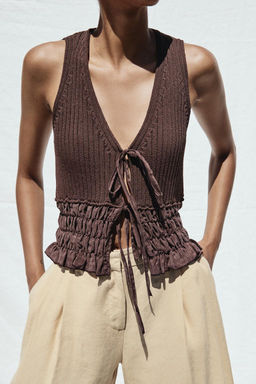 RUFFLED KNIT TOP - Zara фото 2