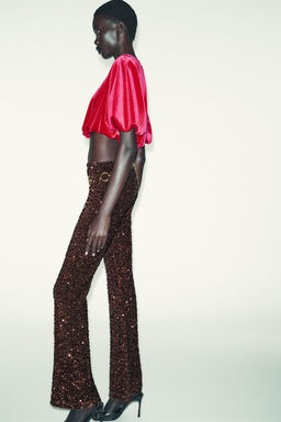 VELVET BALLOON TOP - Zara фото 3