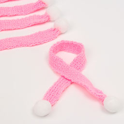 Шарфик для игрушек вязанный, набор 5 шт., размер 1 шт. 27 2 см, цвет розовый