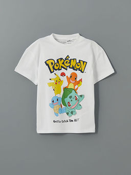 Bisiklet Yaka Pokemon Bask?l? Erkek ?ocuk Ti??rt