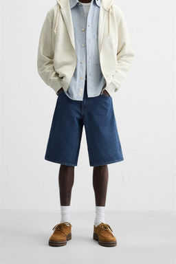 CLASSIC BAGGY FIT DENIM BERMUDA SHORTS - Zara фото 12
