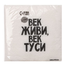 Салфетки бумажные однослойные «Век живи, век туси» 24×24 см, набор 20 шт.