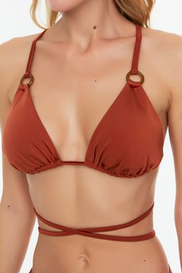 TRENDYOLMILLA Kahverengi Ucgen Aksesuarl? Bikini Ustu TBESS20BU0269  фото 3