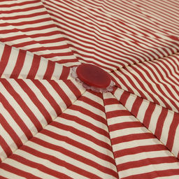 Зонт автомат Полоски ткань эпонж (полиэстер) с деколью, 8 лучей, д/купола 95см h56см, 3 сложения, 28см в сложенном виде, механизм против ветра, ручка с покрытием soft-touch, цвет красно-ванильный, 309гр (Китай) - Домашняя мода фото 5