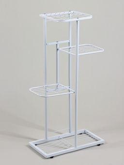 Подставка для цветов Greengo, 4 полки, 43×22×82 см, напольная, металл, белая