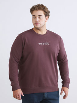 Bisiklet Yaka Bask?l? Erkek Sweatshirt