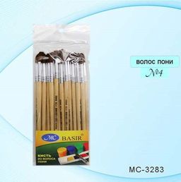 Цена за 5 шт. Кисть Basir "Пони" № 4 круглая (MC-3283)