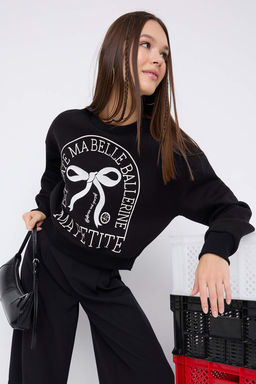 Teen Siyah Orme Sweatshirt TWOAW26SW00189 - Trendyolmilla фото 4