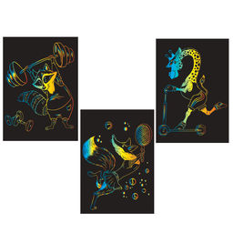 Hobbius GHPM-05 Набор для творчества Гравюра мини 10 x 15 см 1 х 3 шт Cпортсмены (мульти)