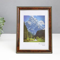 Фоторамка пластик "Офис" 15х21 см, карельская береза (пластик)