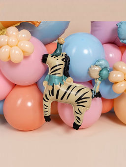 Цена за 2 шт. Воздушный шар фольгированный 15" «Зебра в колпачке», 5 шт., под воздух