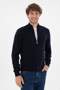 Мужской темно -синий базовый трикотаж кардиган Неожиданная скидка в корзине - U.s. polo assn фото 3