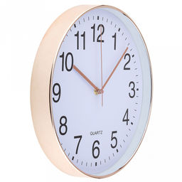 Часы настенные Вечность д29,3см, h4см, циферблат белый; цифры арабские, розовое золото; корпус пластик, розовое золото; в коробке (Китай) - Домашняя мода фото 3