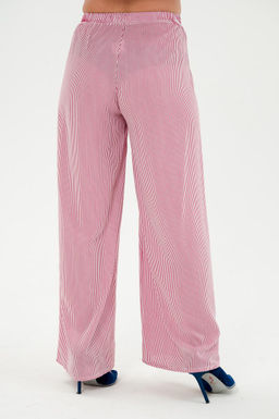 Брюки палаццо из штапеля Диана красная полоса макс - Амадэль фото 4