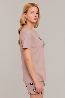 Арт. 9159 Пижама с шортами 42-50 (5 шт) Цвет:бежевый - Калинка фото 5