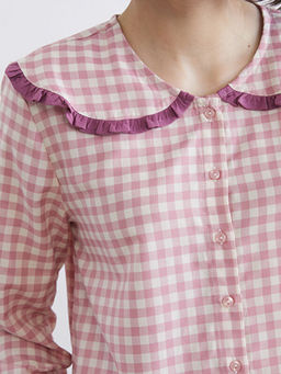 Bebe Yaka Ekose Kad?n Pijama Tak?m