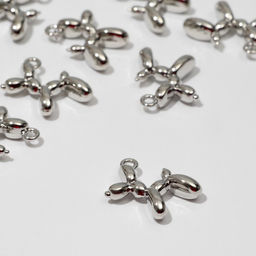 Подвеска «Собачка», набор 10 шт. цвет серебро