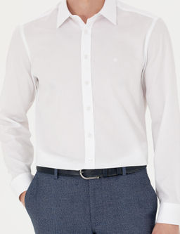 Белая приталенная рубашка с длинным рукавом - Cacharel фото 6