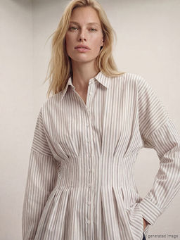 ?izgili Kad?n Pileli Peplum G?mlek